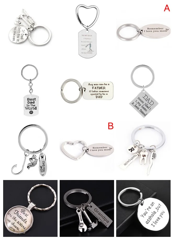 Letter Pendant Keychain Romantic Couple Jewelry Valentine