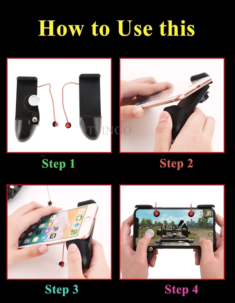 3 in 1 PUBG Controller Game Fire Button Aim Key phone Trigger R1 L1 Shooter Gampads PUBG Mobile Gaming Handle Shooter Controller