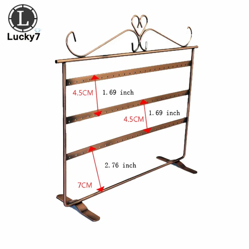 Держатель для сережек, подставка для украшений, 72 отверстия, металлические серьги-гвоздики, ювелирная рама, железная подставка для украшений, стойка для хранения сережек