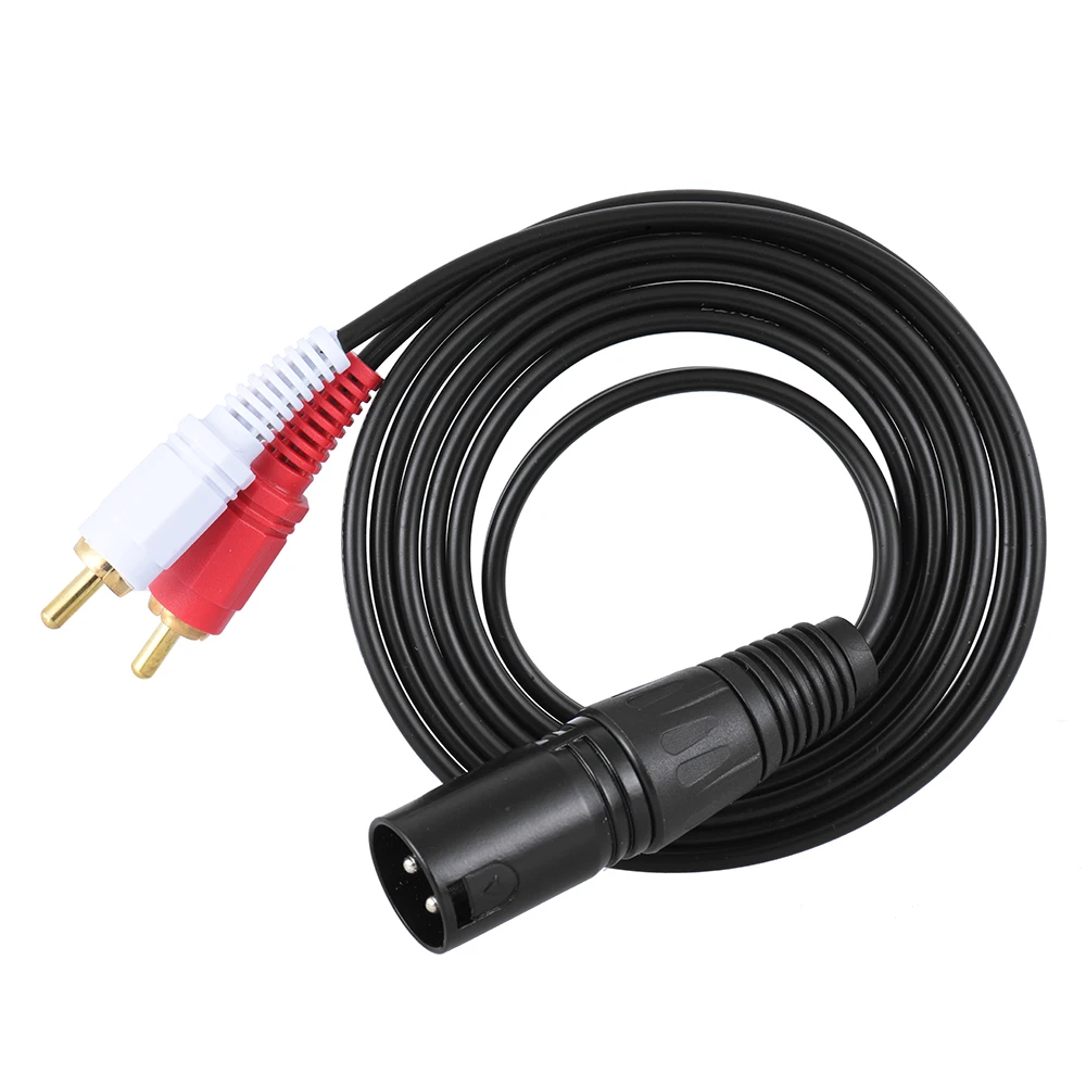 

1.5m/ 5ft Stereo Audio Splitter Patch Y Cable Cord 1 XLR Male to 2 RCA Male Plug