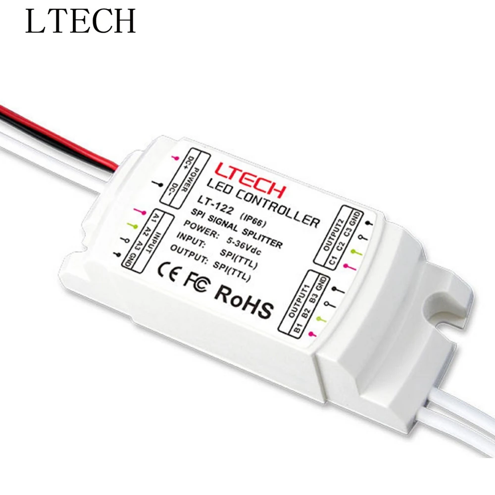 Xnbada LTECH LT 122 2CH водонепроницаемый SPI (ttl) усилитель сигнала Светодиодный контроллер
