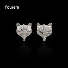 YOUREM Bohemia Серьги в виде лисьей морды для женщин хорошего качества бренд медь Циркон bijoux femme 925 Стерлинговое Серебро иглы wu092