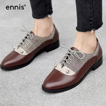 Женские оксфорды на плоской подошве со шнуровкой; Повседневная обувь в мелкую клетку; Разноцветные весенние женские лоферы на плоской подошве; обувь из натуральной кожи; модная обувь; C922