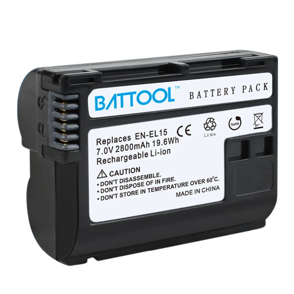 BATTOOL 7,2 V 2800 mAh EN-EL15 EN EL15 ENEL15 для цифровых зеркальных фотокамер Nikon D600 D610 D800 D800E D810 D7000 D7100 D7200 V1 батареи + Зарядное устройство