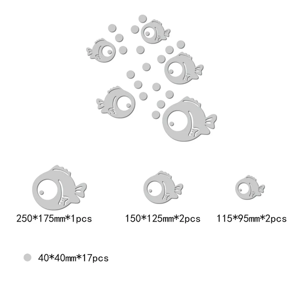 DIY стикер на стену s Bubble Fish ванная комната акриловый зеркальный домашний плакат стикер для украшения стен настенный художественный зеркальный стикер s обои