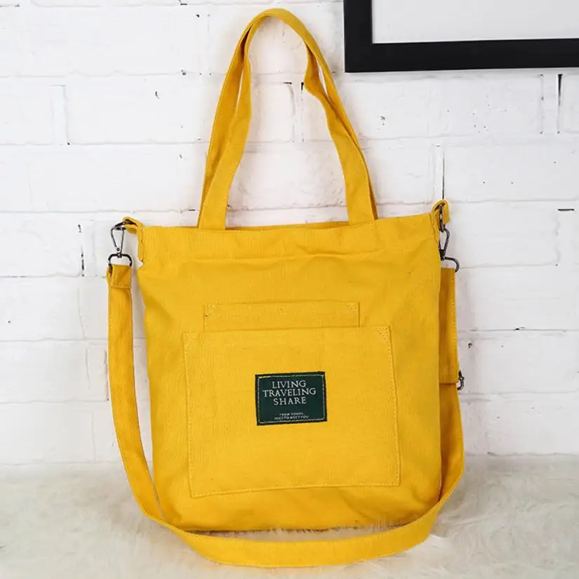 

Women Fashion Canvas Tote Bag Messenger Shoulder Bag Women's Solid Color Zipper Large Capacity Bag Shopping Bag #F