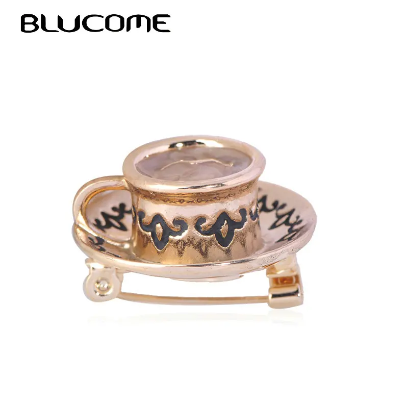 Брошь в форме кофейной чашки Blucome яркая эмалированная брошь кофе украшение для