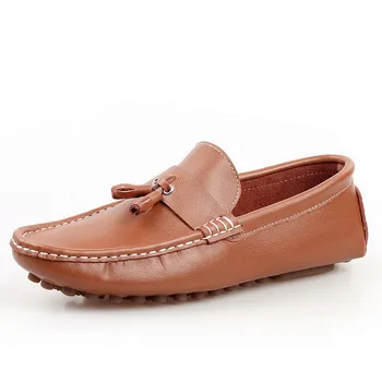 

Fringe Soft Leather Shoes Men Gommni Driving Men Shoes CasualLoafers Slip On Brown Blue Black