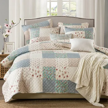 

CHAUSUB Korean Coverlet Cotton Quilt Set 3PCS Quilts Quilted Bedspreads Bed Cover Pillowcase Queen Size Summer Blanket