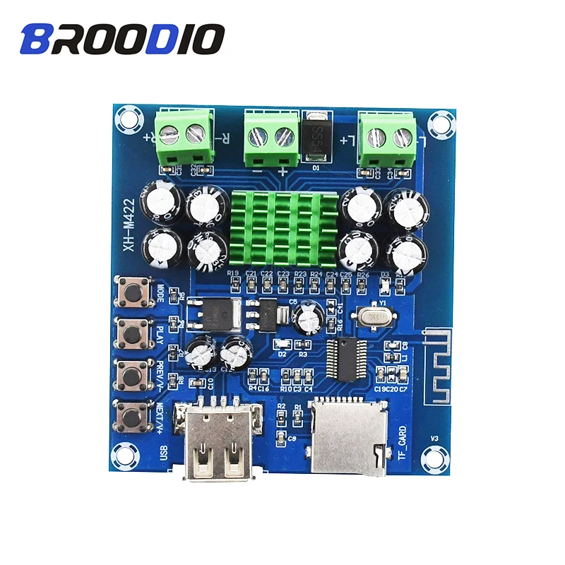 

TPA3116D2 Bluetooth Amplifier Board Audio Amplifiers Dual Channel 2*50W DC12-24V Support TF Card U Disk Bluetooth Amplificador