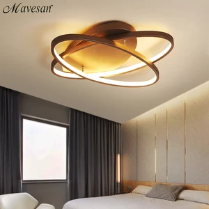 Image 4 - Современная Потолочная люстра с алюминиевым корпусом, светодиодная лампа кофейного и белого цвета для гостиной, кабинета, спальни