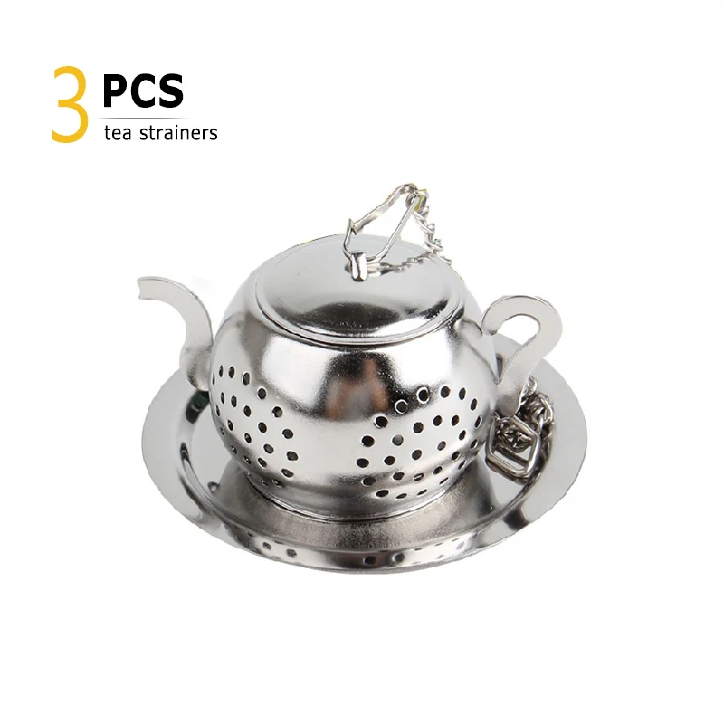 3Pcs Tea Infuser Reusable Stainless Steel Green Black Tea Strainers