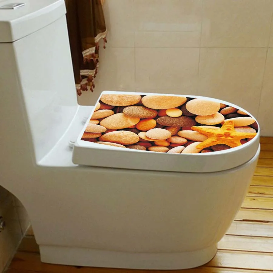 Creative 3D Landscape Toilet Seat Stickers Vinyl Wall sticker Washroom Decals Removable Wallpaper Waterproof Scenery Homer Decor
