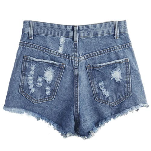 BCBY Fashion Woman's summer wind high waist denim shorts women worn loose burr hole shorts