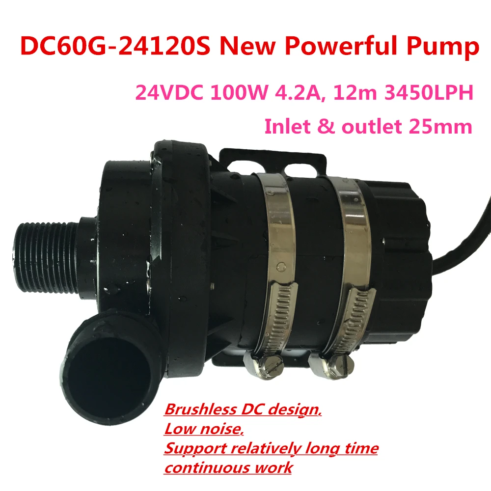 

High Powerful 24V DC Brushless Submersible Pump DC60G-24120S 100W 12m 3450LPH Stable Continuous Run