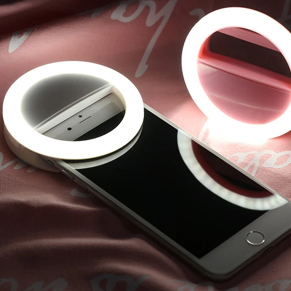Цветная светодиодная вспышка для девушек зарядка через USB кольцо селфи