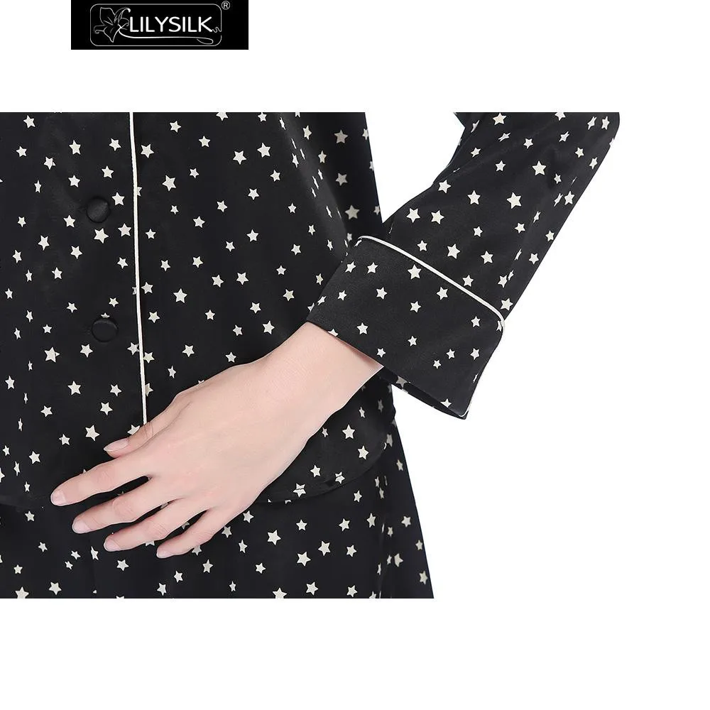 black-19-momme-black-short-silk-pajamas-set-twinkle-stars-07