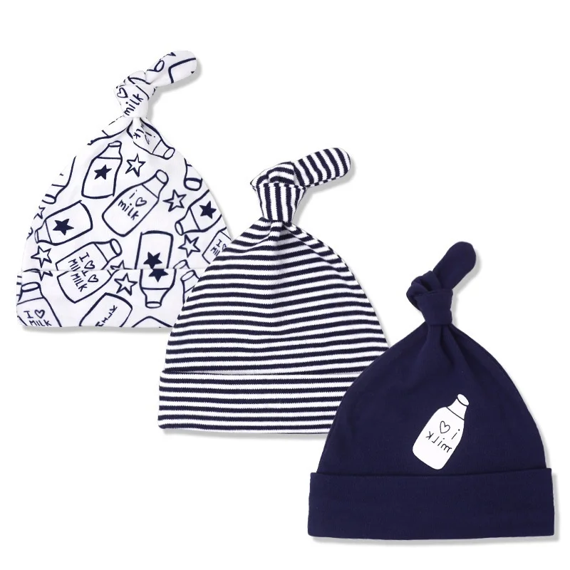 High Quality Infants Newborn Solid Cartoon Cute Spring Autumn Warm Hats New Baby Girls Boys Soft Cotton Elastic Clothing Caps