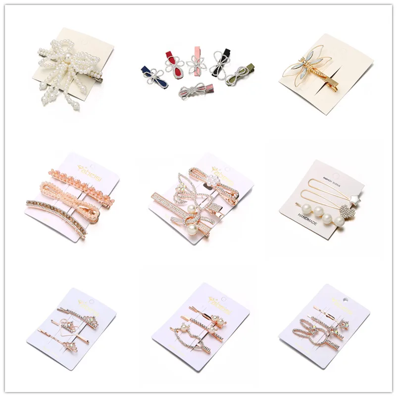 

New Fashion Crystal Hairpin Shiny Rhinestones Letters Hair Clips Hair Accessories for Women Girls Drop shipping B8-001