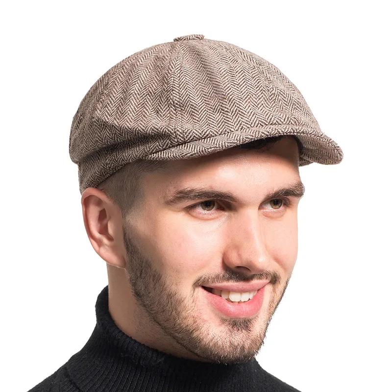 New Gatsby Newsboy Hat Men Women Classic Herringbone Tweeb Flat Cap in