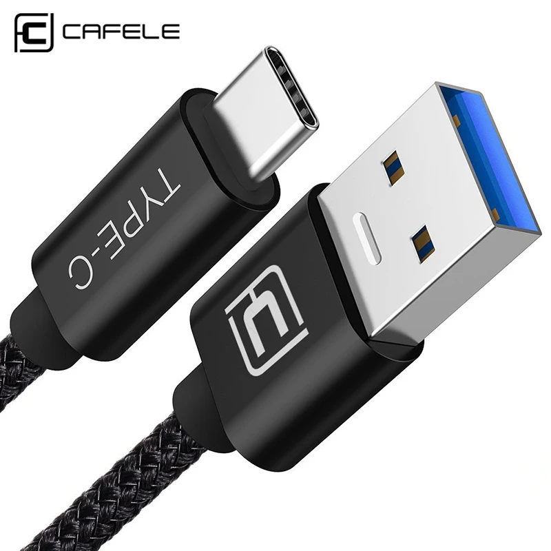 CAFELE 200 см type C USB кабель для быстрой зарядки и синхронизации данных для телефонов samsung huawei Xiaomi type C 3,0 Быстрая зарядка