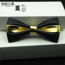 Ninirusi из искусственной кожи Для мужчин Bling Bow Tie Solid бабочка Gravata Новое поступление модные corbatas Hombre Свадебная вечеринка Для женщин Bowties