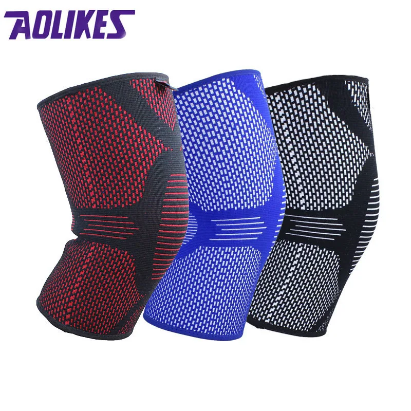 Aolikes 1 زوج النايلون السلة منصات الركبة دعم الركبة هدفين الساق الأكمام ل الطائرة نيبادس الرياضية joelheira esportiva