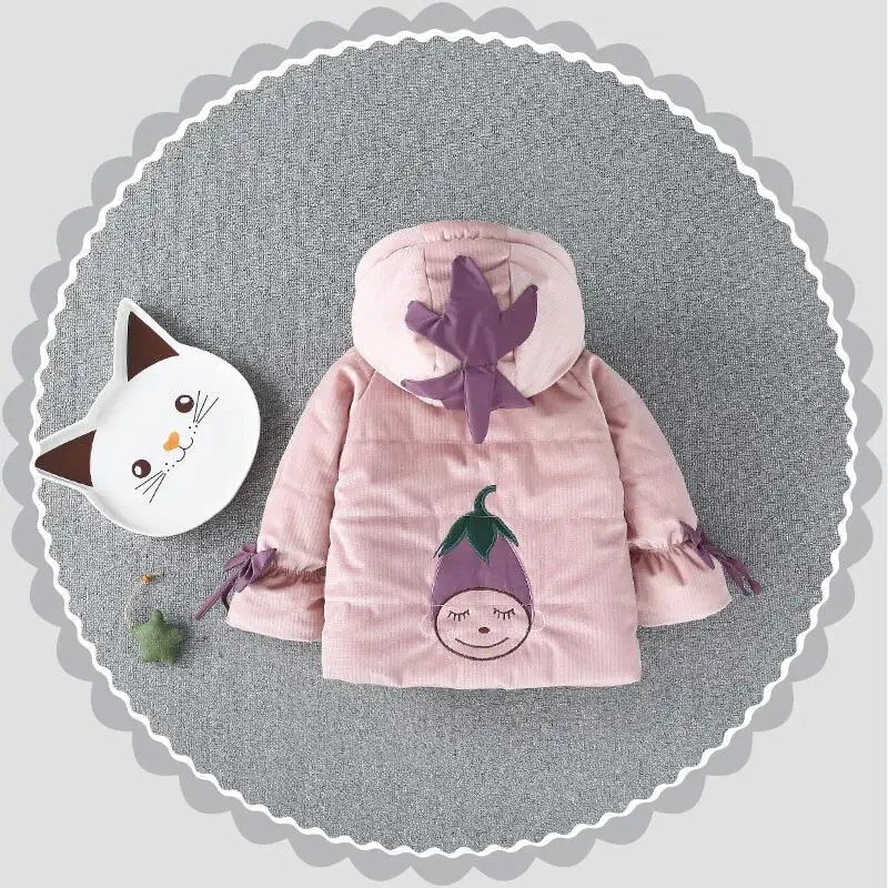 

Children Jackets Baby Girls Clothing Winter Toddler Coat Kids Warm Outerwear Cartoon Hooded Snowsuit Overcoat Clothes Outfits