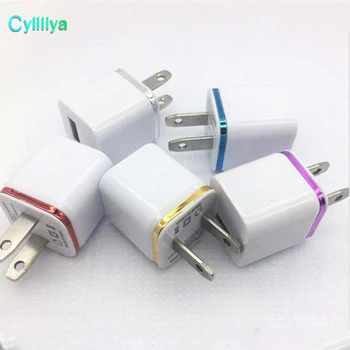 

100pcs/lot Gold-plated 1A US Plug AC Power Adapter Home Trave Wall single port USB Charger for iPhone 8 7 X for Samsung HTC