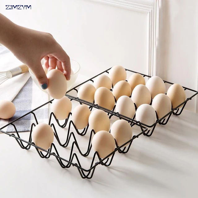 Us 3 27 16 Off 12 Grids Iron Egg Storage Rack Kitchen Fridge Shelf Eggs Box Care In Racks Holders From Home Garden On Aliexpress