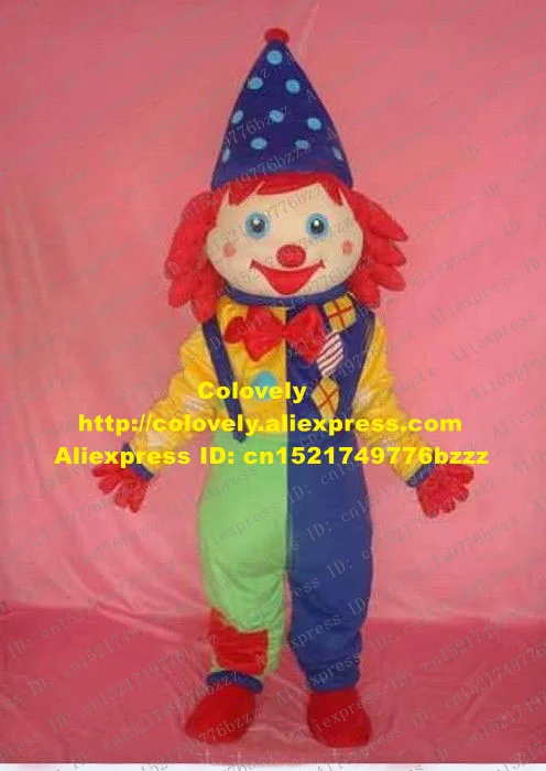 Funny Colorful Clown Mascot Costume Mascotte Joker Jack-pudding Jester Buffoon With Blue Eyes Pants No.2318 Free Ship | Тематическая