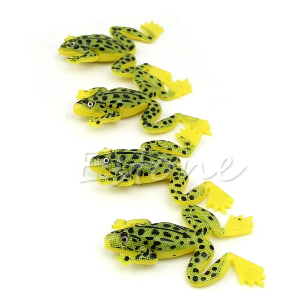 

4Pcs 3D Eyes Soft Artificial Frog Bait Fishing Lure Top water Baits Fishing Lure