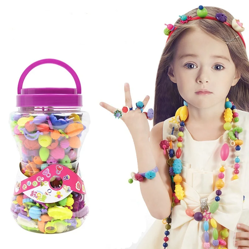 200 шт./компл. поп-бусины модные игрушки для детей девочек беспроводные популярный браслет игрушки Дети Perler бусины DIY обучающая игрушка для