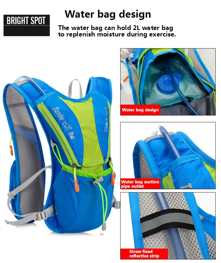 TANLUHU 10L нейлон Открытый крест-рюкзак для загородной прогулки супер легкий закрыть Бег сумка через плечо марафон ездовая Сумка плюс 2L сумка для воды