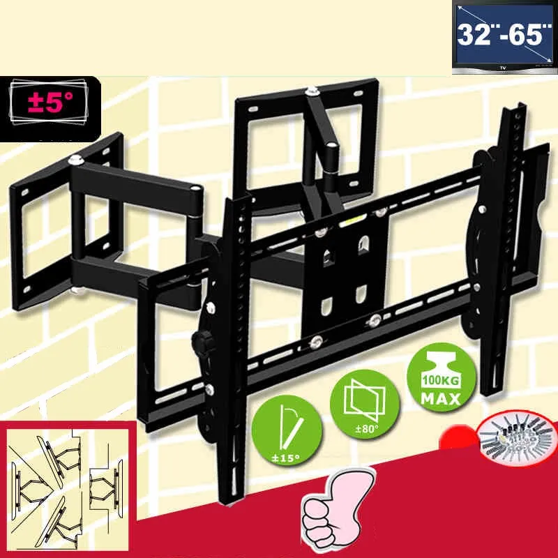 32-6" сверхмощный запатентованный настенный угловой светодиодный ЖК-Телевизор с гибким полным движением ТВ Поворотный кронштейн потолочное крепление Макс. Загрузка 100 кг