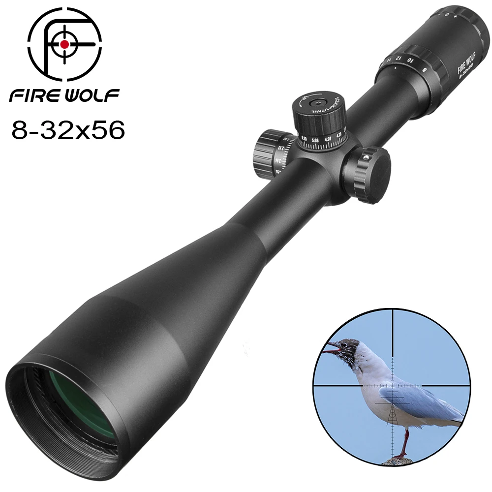 

Fire Wolf 8-32X56 Rifle Scopes Tactics Sight Side Optics Focus Black Matte For Hunting Scope Outdoor Use Telescope