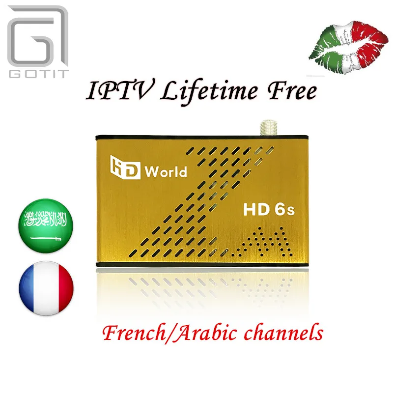 Lifetime Free IPTV HD World 6S DVB S2 Satellite Receiver Europe Arabic