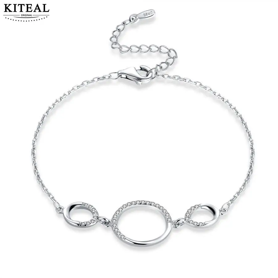 

KITEAL Best Gift Girl Bracelet & Bangle Tricyclic zircon 15cm sterling silver bracelet jewelry display