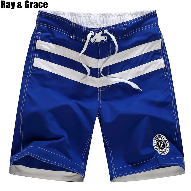 

RAY GRACE Beach Shorts Men Quick Dry Breathable Running Shorts Swimwear Board Shorts Swimsuit Trunks Beachwear Sports Shorts