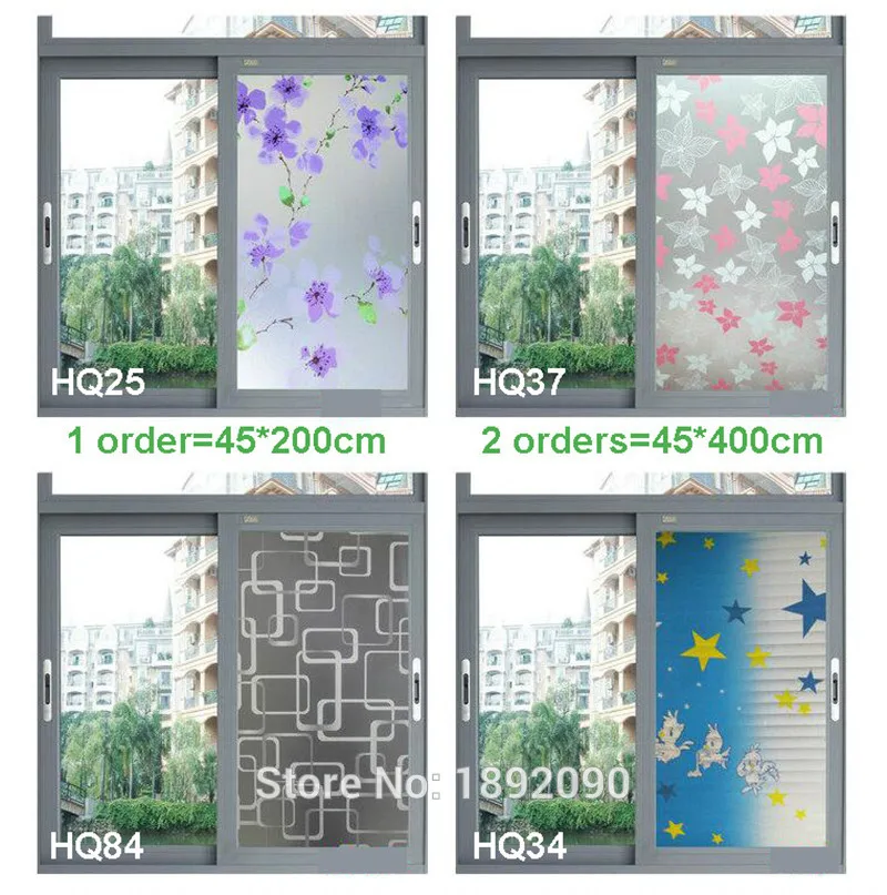 

10 style 45*200cm Stained Opaque Embossed Frosted Window Films Heat Transfer Vinyl Self adhesive Privacy Glass Stickers