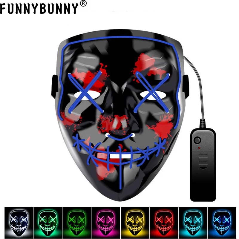 FUNNYBUNNY Ghost Dance Face маска на Хэллоуин вечеринку костюм маскарадные маски EL цирк вечерние украшения ПВХ взрослых полное лицо