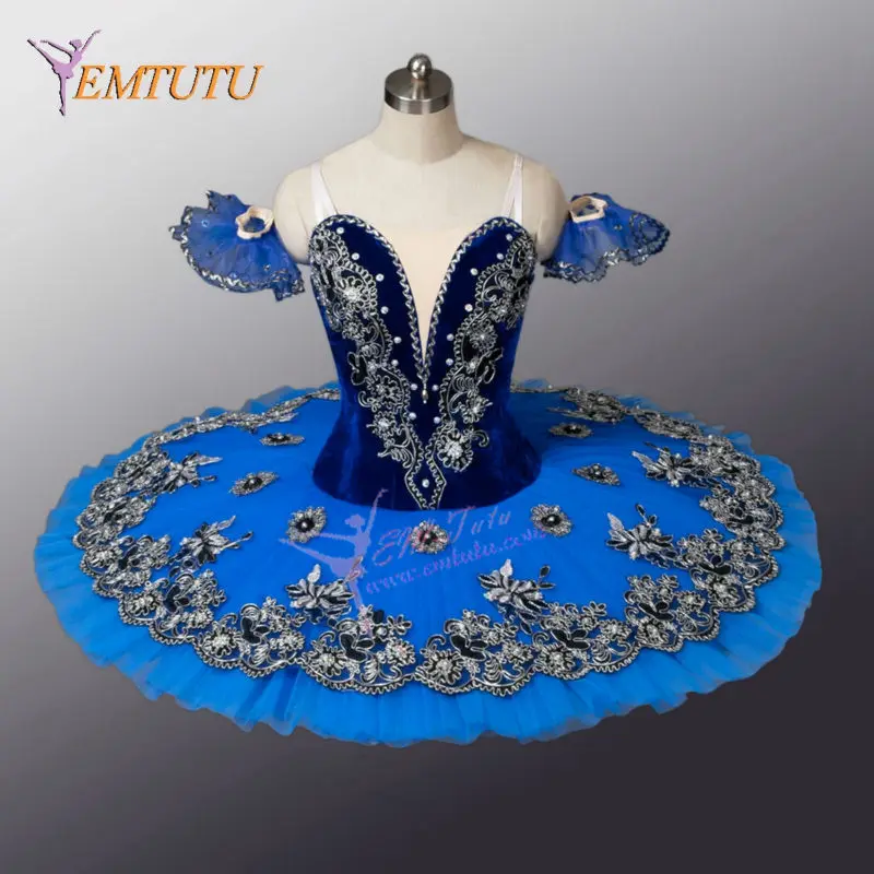 Adult Professional Ballet Tutus Blue Silver Blue Bird pancake platter performance recital concert Ballet Tutu Costume for Women