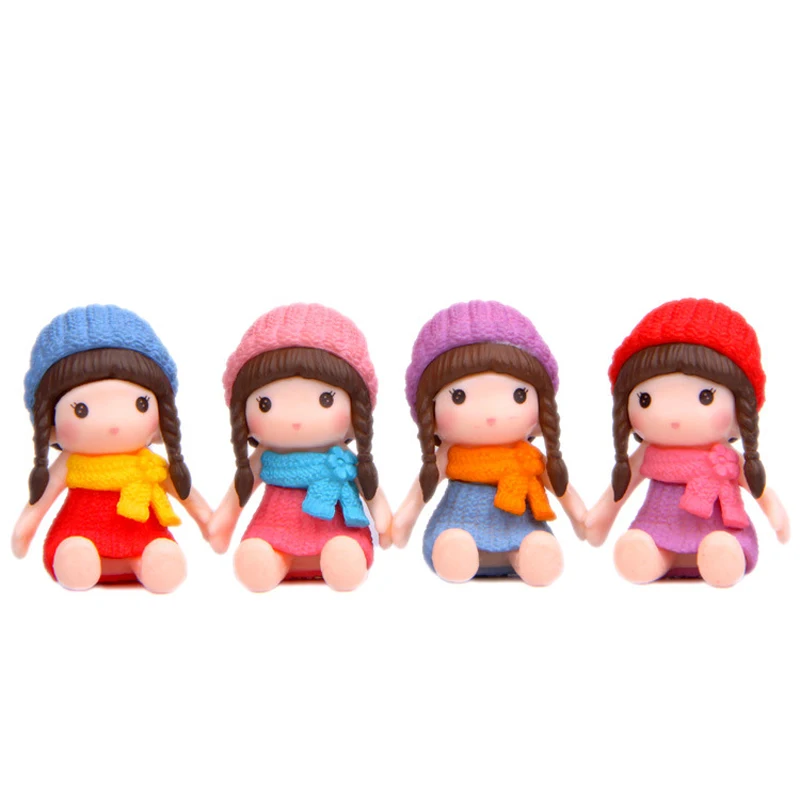 8 шт./лот DIY небольшой свежий шарф девушка Фигурки игрушки ПВХ Kawaii Девушка фигурку