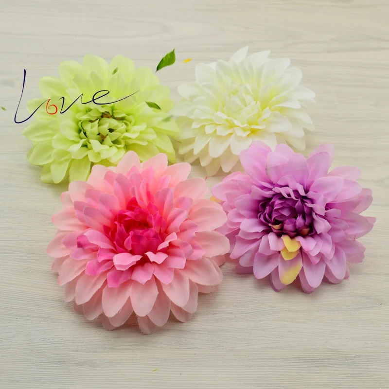 10センチシルク人工コサージュ頭飾りデイジー菊ダリアの花手作りdiyの装飾ヘッド Handmade Diy Flower Handmadedecorative Flowers Heads Aliexpress