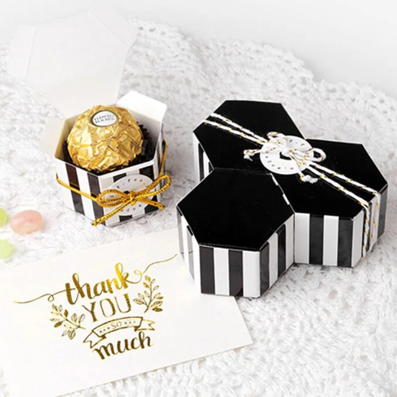Мини милые Золотые круглые бумажные коробки для конфет в горошек с золотыми полосками для ребенка, Подарочная коробка для дня рождения, свадьбы, вечеринки - Цвет: Black Stripe onlybox