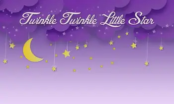 

custom twinkle twinkle little star themed half moon purple backdrop High quality Computer print party background