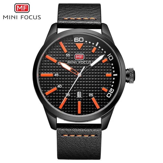 

MINI FOCUS Men Watch Brand Luxury Calendar Quartz Wristwatch Leather Clock Casual Military Sports Watches Male relogio masculino