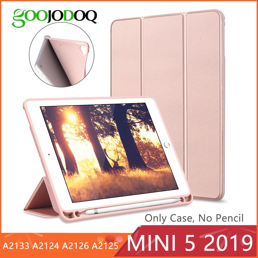 Для iPad Mini 5 Чехол 2019 7,9 ", GOOJODOQ Premium Tri-fold Stand чехол мягкий TPU задняя крышка для нового iPad Mini 5-го поколения