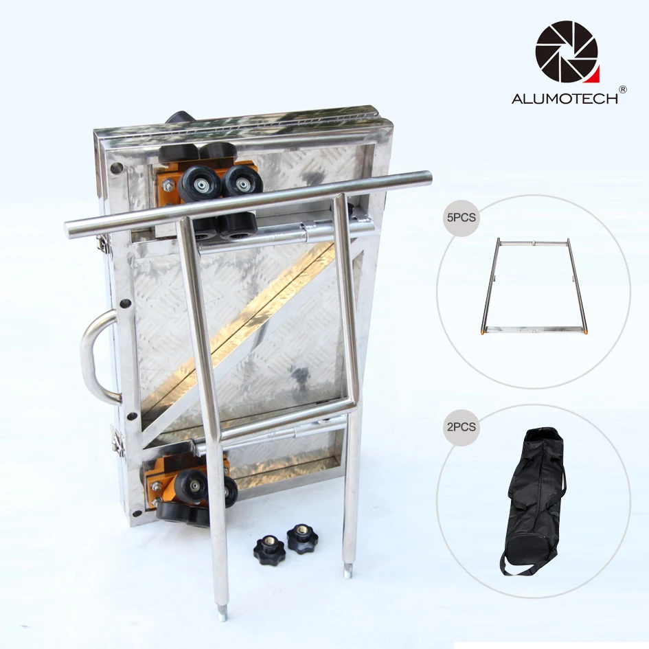 US $1.922.50 Foldable Portable Max Load 400lbs Heavy Duty Stainless Curved Straight RailDolly Car For Video