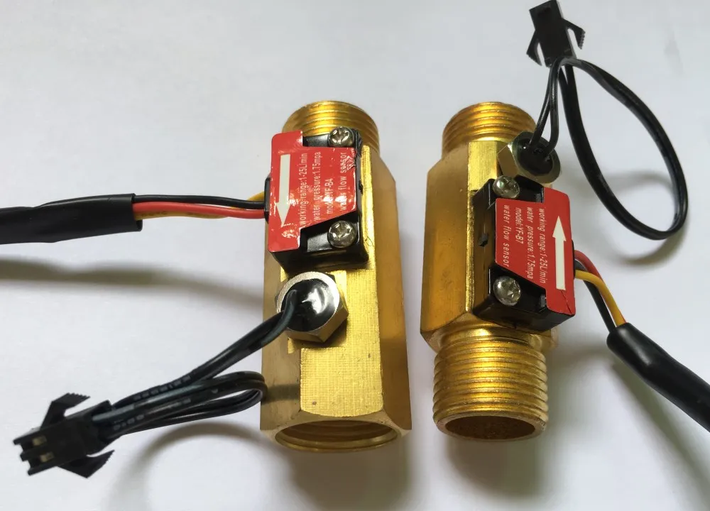 YF-B7 brass Hall flow sensor Temperature mearsuring meter (3)